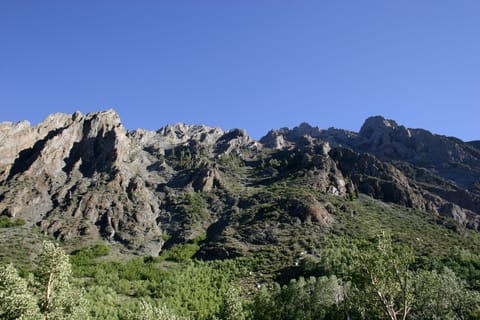 Interesting mountain shapes near Mammoth Lakes. 