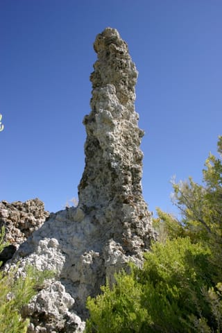 Tall tufa tower at Mono Lake. 