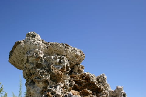 A strangely shaped tufa tower at Mono Lake. 