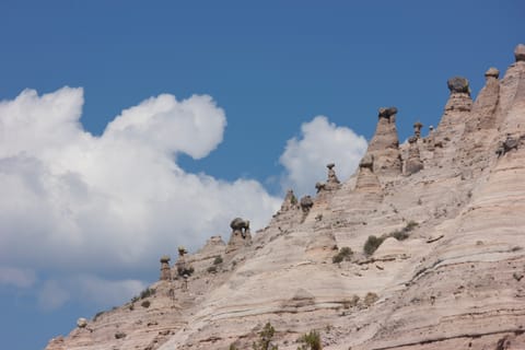 Kasha-Katuwe Tent Rocks National Monument in New Mexico. Many caprocks are visible here.