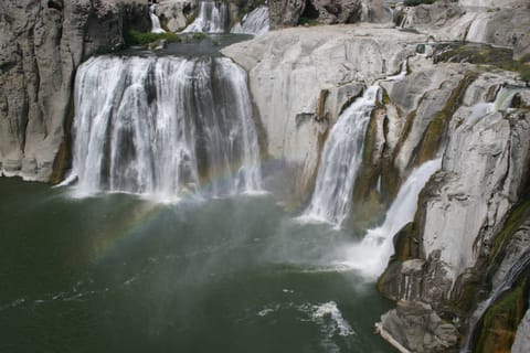 Rainbow at the base of Shoshone Falls (sometimes called the "Niagara of the West").
