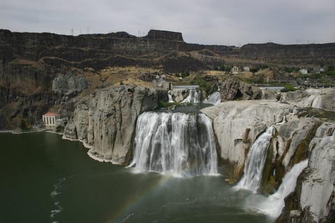 Rainbow at the base of Shoshone Falls (sometimes called the "Niagara of the West").
